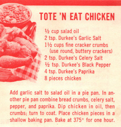 Recipe Clipping For Tote 'N Eat Chicken