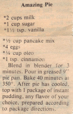 Recipe Clipping For Amazing Pie