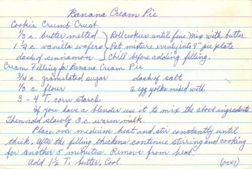 Banana Cream Pie Recipe