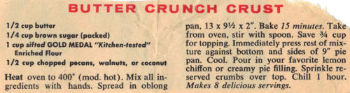 Recipe Clipping For Butter Crunch Crust