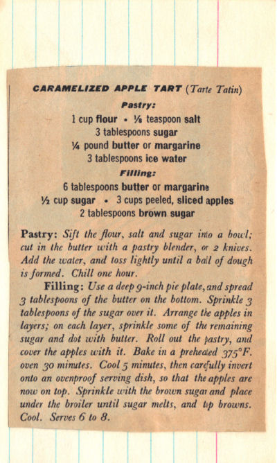 Recipe Clipping For Caramelized Apple Tart