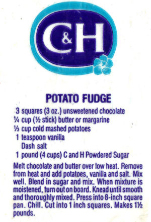 Recipe Clipping For Potato Fudge