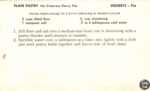 Recipe For Plain Pastry