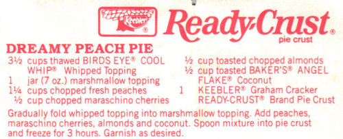 Recipe Clipping For Dreamy Peach Pie