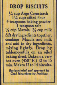 Vintage Recipe Clipping For Drop Biscuits