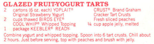 Recipe Clipping For Glazed Fruit-Yogurt Tarts
