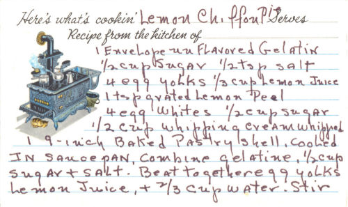 Handwritten Recipe For Lemon Chiffon Pie