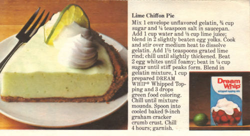 Recipe Card For Lime Chiffon Pie