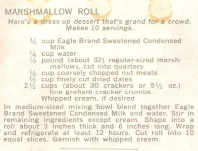 Recipe Clipping For Marshmallow Roll