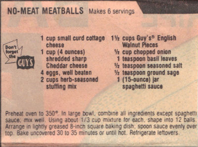 Recipe For No-Meat Meatballs