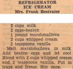 Recipe Clipping For Refrigerator Ice Cream