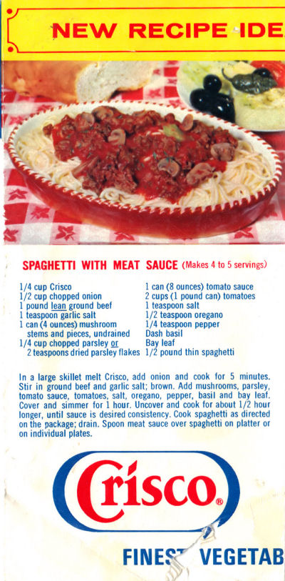 Recipe Clipping For Spaghetti With Meat Sauce