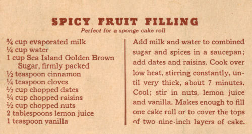 Recipe Clipping For Spicy Fruit Filling