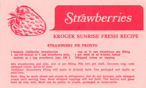 Recipe Slip For Strawberry Pie Pronto