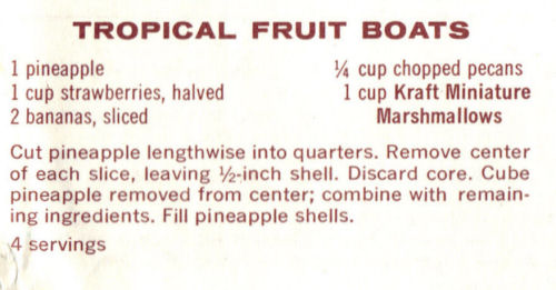 Recipe Clipping For Tropical Fruit Boats