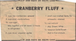 Cranberry Fluff Recipe Clipping - Click To View Larger
