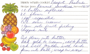 Crescent Pastries Handwritten Recipe - Click To View Larger