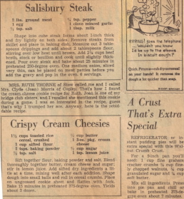 Three Vintage Recipes Clipping - Click To View Larger