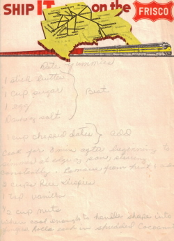 Date Yummies - Handwritten Recipe - Click To View Larger