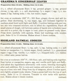 Recipe Clipping - Grandma's Gingersnap Leaves - Click To View Larger