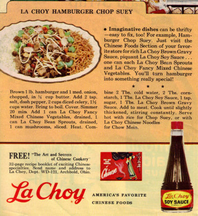 La Choy Hamburger Chop Suey Recipe Clipping