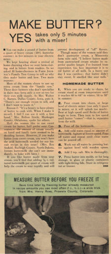 Homemade Butter Recipe & Article - Click To View Larger