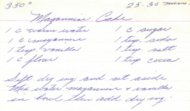 Recipe Card Picture - Mayonnaise Cake - Click To View Larger