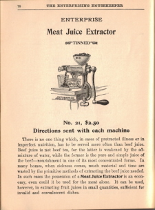 Enterprise Meat Juice Extractor - The Enterprising Housekeeper - Click To View Larger