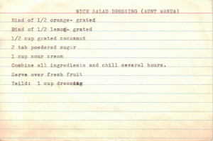 Nice Salad Dressing Typed Recipe Card - Click To View Larger Image