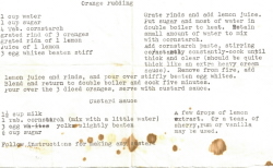 Typed sheet Orange Pudding - Click To View Larger Image