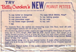 Betty Crocker's Peanut Petites Cookie Recipe - Click To View Larger