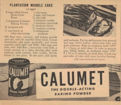 Vintage Plantation Marble Cake Recipe Clipping - Click To View Larger