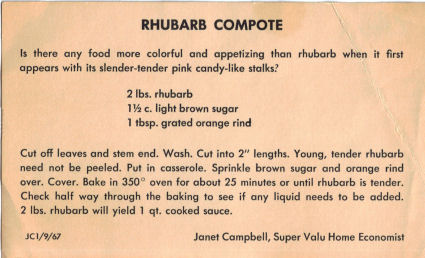 Rhubarb Compote Recipe Card