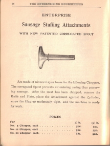 Antique Sausage Stuffing Attachments Illustration - Click To View Larger