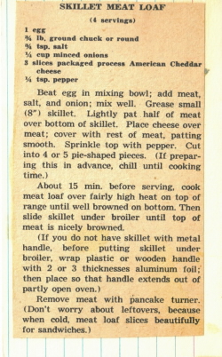 Skillet Meatloaf Clipping