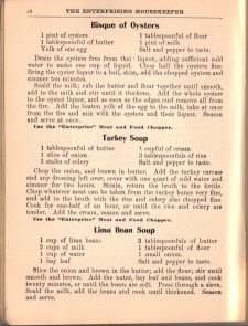 Soups - The Enterprising Housekeeper Booklet - Click To View Larger Scan