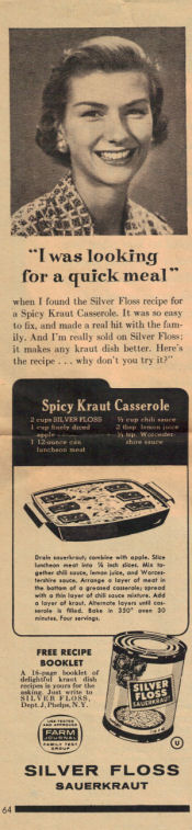 Spicy Kraut Casserole Recipe Clipping - Click To View Larger