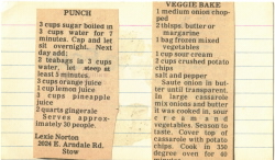 Recipe Clippings Card