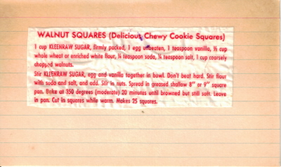 Walnut Squares Recipe