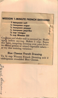 Wesson French Dressing Recipe Clipping