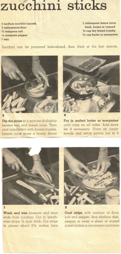 Zucchini Sticks Recipe Clipping